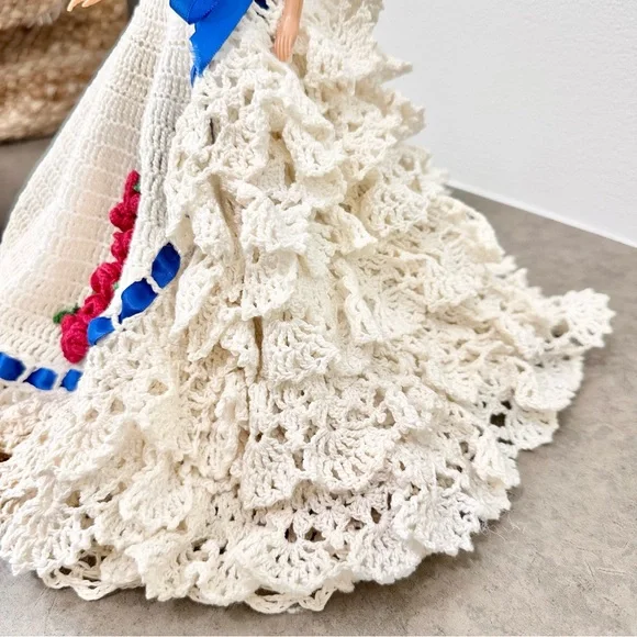 Miss July 1992 Barbie Doll Cotillion Crochet Barbie Doll Dress Gorgeous!!
